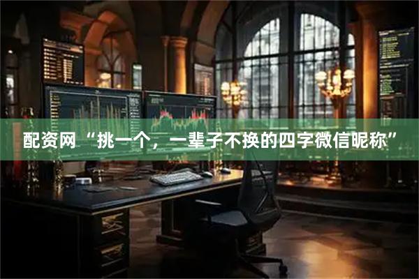 配资网 “挑一个，一辈子不换的四字微信昵称”